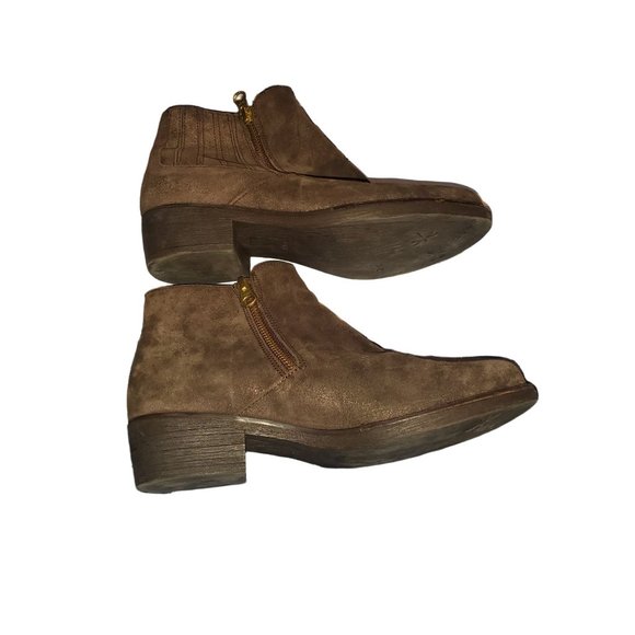 Eric Michael Tatiana Brown Metallic Suede Bootie Size 6/36 - Picture 5 of 10